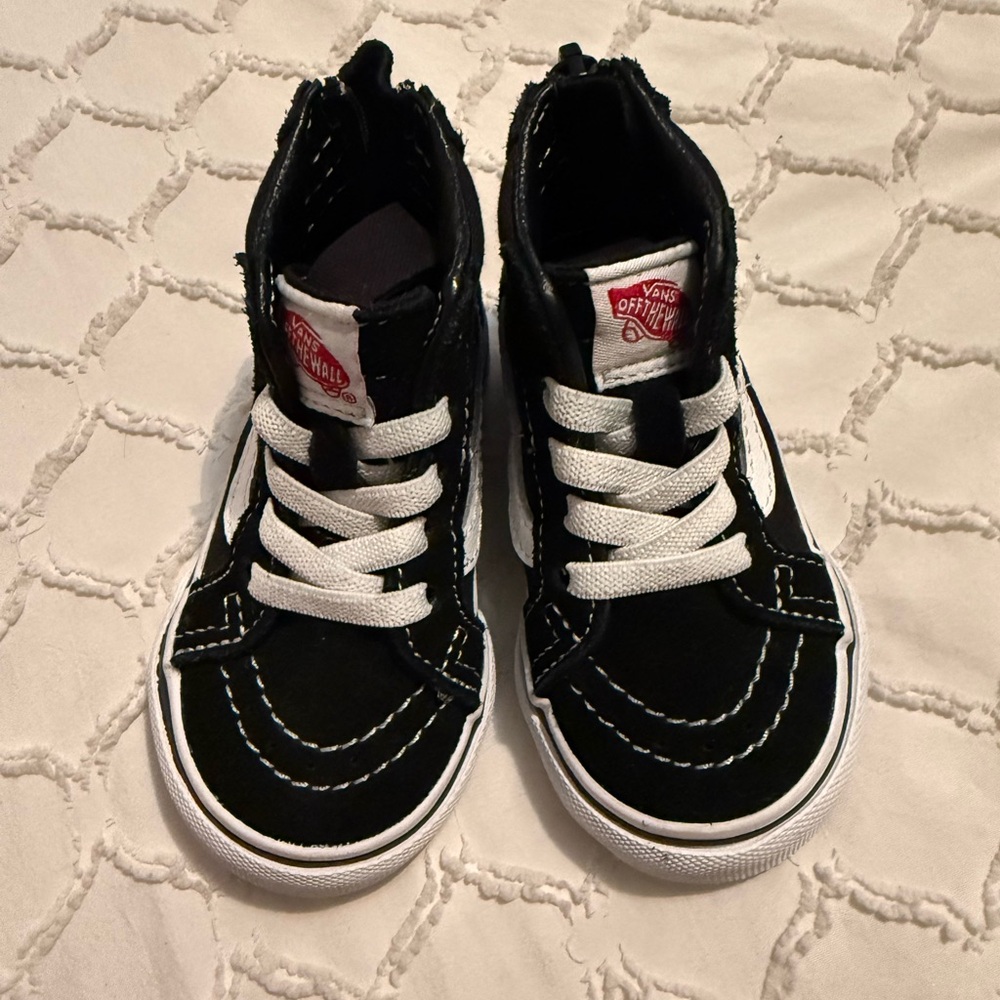 Vans Kids Black and White High-Top Sneakers